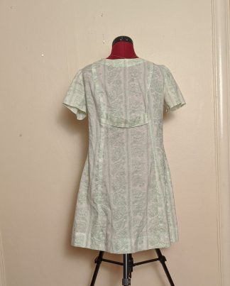 Ultralight pastel green and white floral dress