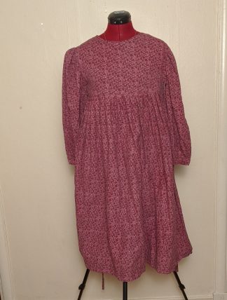 purple cottage cotton dress with empire waist